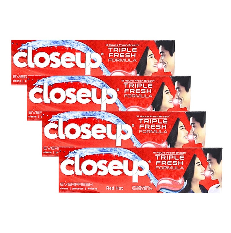 Closeup Toothpaste Red Hot 100g X Pack of 4Pcs - Image 1